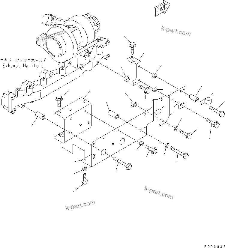 Komatsu parts book diagram for SA6D102E-1B S/N 26200467-UP: HEAT SHIELD(#26208656-)