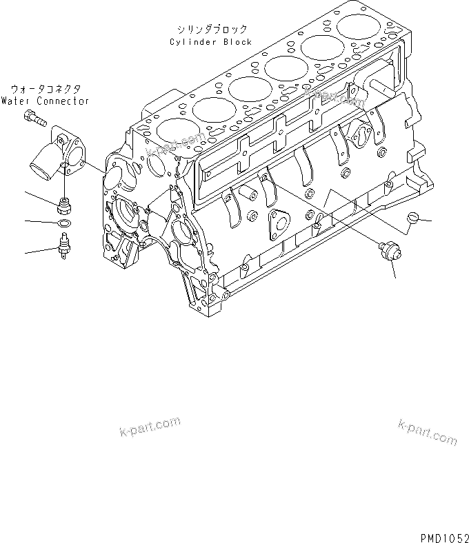 Komatsu parts book diagram for SA6D102E-1B S/N 26200467-UP: OIL PRESSURE SWITCH AND WATER TEMPERATURE SENSOR(#26217580-26222497)