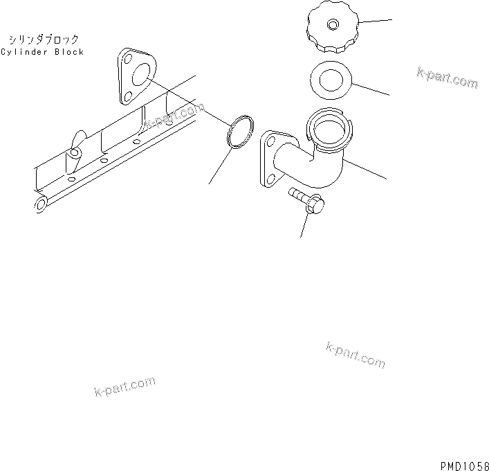 Komatsu parts book diagram for SA6D102E-1B S/N 26200467-UP: OIL FILLER