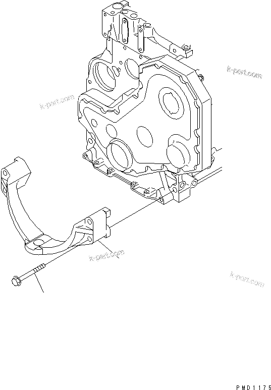 Komatsu parts book diagram for SA6D102E-1B S/N 26200467-UP: ENGINE FRONT SUPPORT