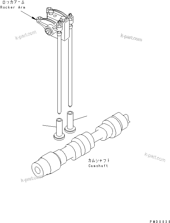 Komatsu parts book diagram for SA6D102E-1B S/N 26200467-UP: TAPPET