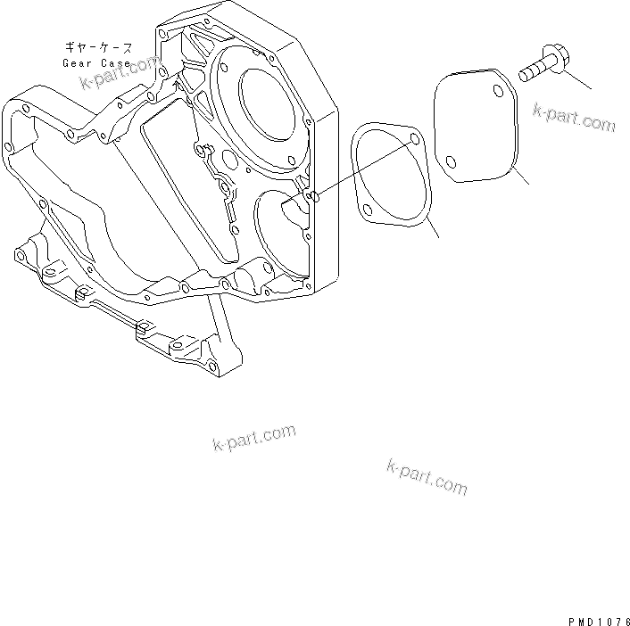 Komatsu parts book diagram for SA6D102E-1B S/N 26200467-UP: FRONT GEAR TRAIN COVER(#26200467-26264845)