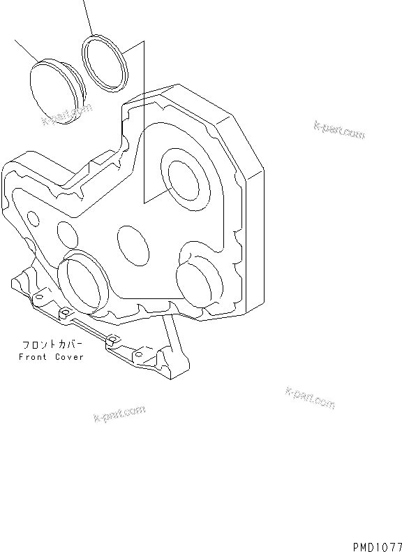 Komatsu parts book diagram for SA6D102E-1B S/N 26200467-UP: TACHOMETER DRIVE COVER
