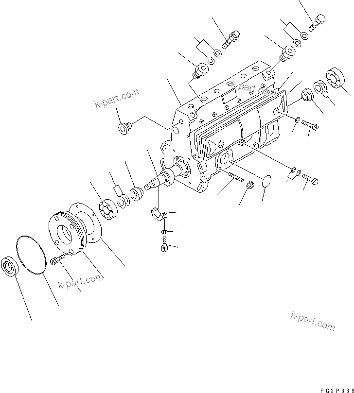 Komatsu parts book diagram for SA6D102E-1B S/N 26200467-UP: FUEL INJECTION PUMP (PUMP) (1/2) (INNER PARTS)(#26200467-26208641)