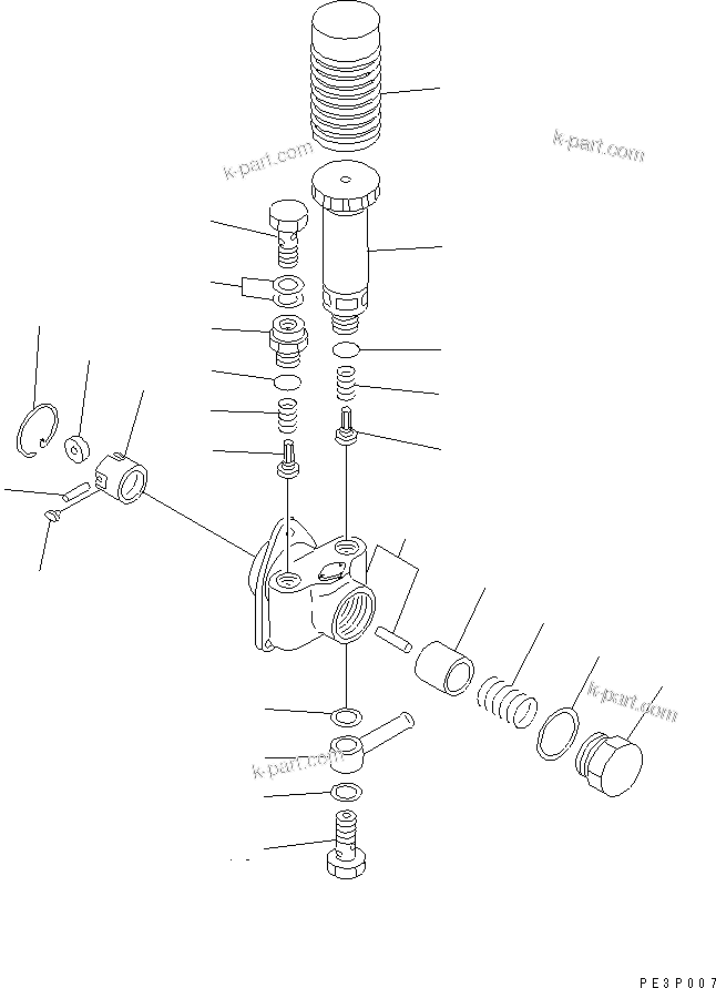 Komatsu parts book diagram for SA6D102E-1B S/N 26200467-UP: FUEL INJECTION PUMP (FEED PUMP) (INNER PARTS)(#26200467-26208641)