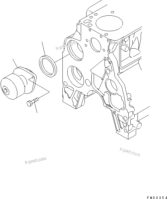 Komatsu parts book diagram for SA6D102E-1B S/N 26200467-UP: WATER PUMP (WITH HARDEING PULLEY)(#26200467-26279456)