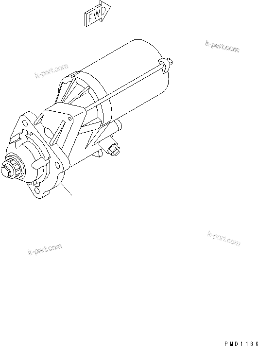 Komatsu parts book diagram for SA6D102E-1B S/N 26200467-UP: STARTING MOTOR (5.5KW)