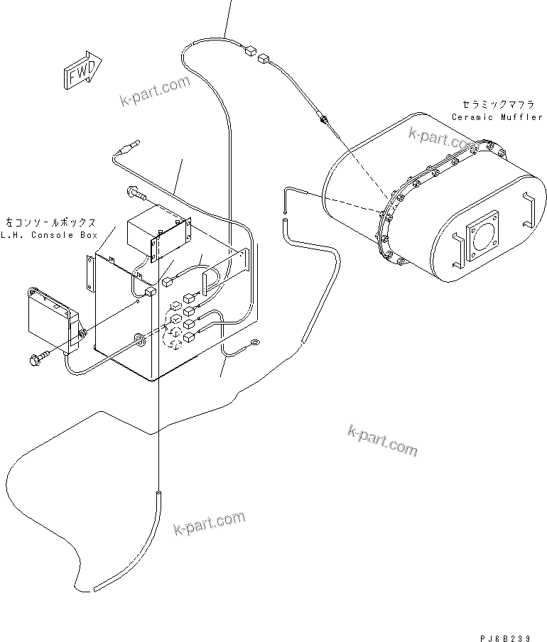 Komatsu parts book diagram for SA6D102E-1B S/N 26200467-UP: CERAMIC MUFFLER RELATED PARTS (WIRE HARNESS)(#26260760-)