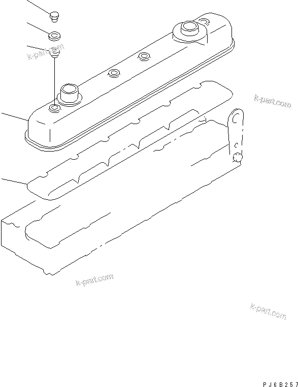 Komatsu parts book diagram for SA6D108-1A-7 S/N 10001-UP: HEAD COVER (BREATHER PIPE LESS)(#11515-)