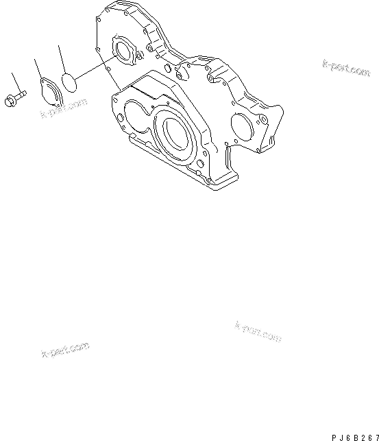 Komatsu parts book diagram for SA6D108-1A-7 S/N 10001-UP: FRONT COVER MOUNTING(#30194-)