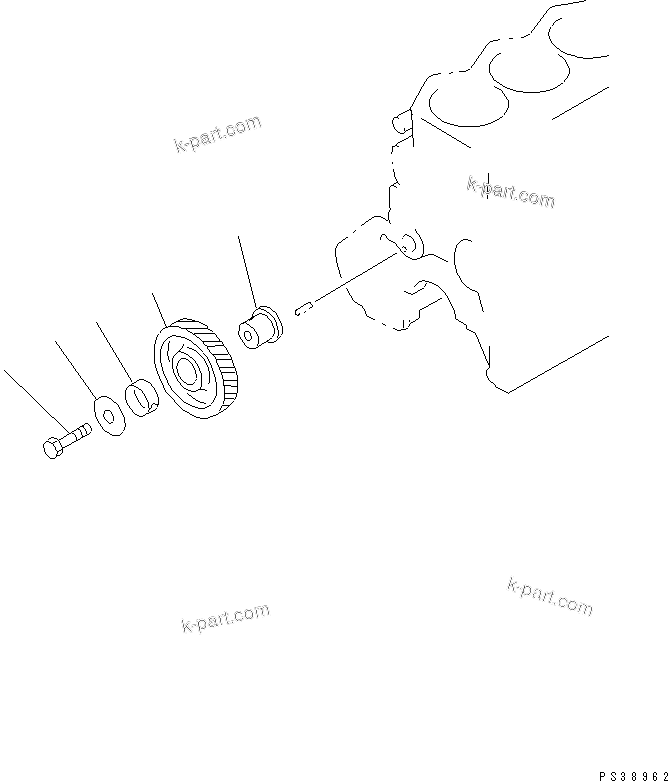 Komatsu parts book diagram for SA6D108-1A-7 S/N 10001-UP: IDLER GEAR