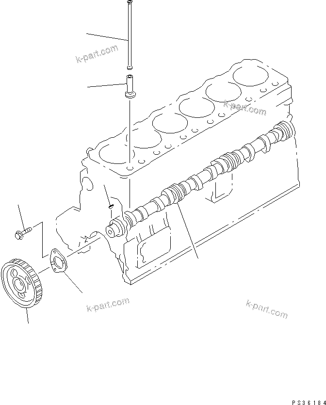 Komatsu parts book diagram for SA6D108-1A-7 S/N 10001-UP: CAMSHAFT AND TAPPET