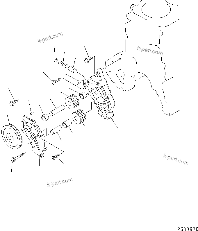 Komatsu parts book diagram for SA6D108-1A-7 S/N 10001-UP: OIL PUMP