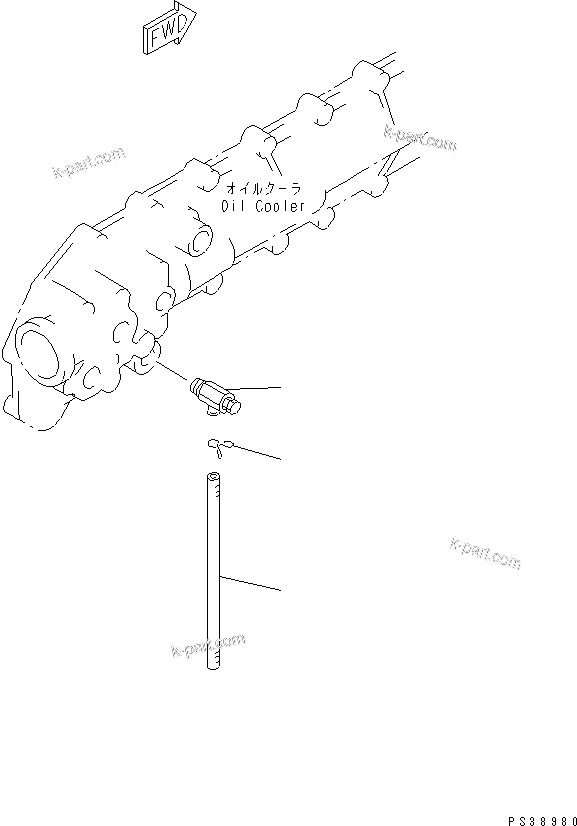 Komatsu parts book diagram for SA6D108-1A-7 S/N 10001-UP: WATER DRAIN VALVE
