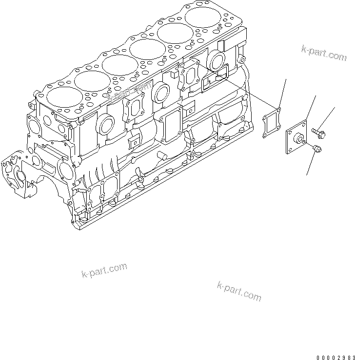 Komatsu parts book diagram for SA6D108-1A-7 S/N 10001-UP: BLOCK HEATER