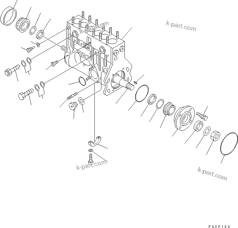 Komatsu parts book diagram for SA6D108-1A-7 S/N 10001-UP: FUEL INJECTION PUMP (PUMP) (1/2) (INNER PARTS)