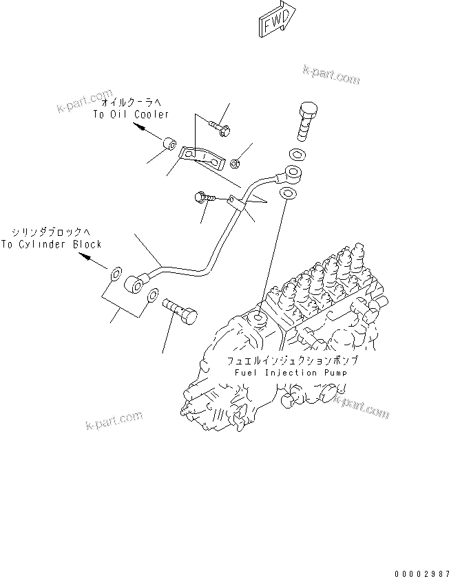 Komatsu parts book diagram for SA6D108-1A-7 S/N 10001-UP: FUEL INJECTION PUMP LUBRICATOR
