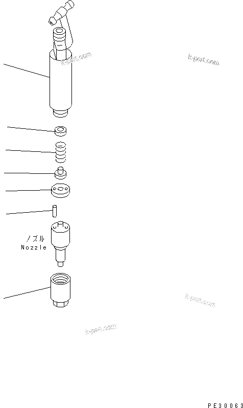 Komatsu parts book diagram for SA6D108-1A-7 S/N 10001-UP: NOZZLE HOLDER (INNER PARTS)