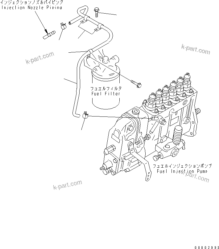 Komatsu parts book diagram for SA6D108-1A-7 S/N 10001-UP: FUEL RETURN