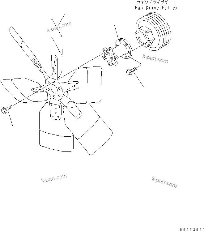 Komatsu parts book diagram for SA6D108-1A-7 S/N 10001-UP: COOLING FAN
