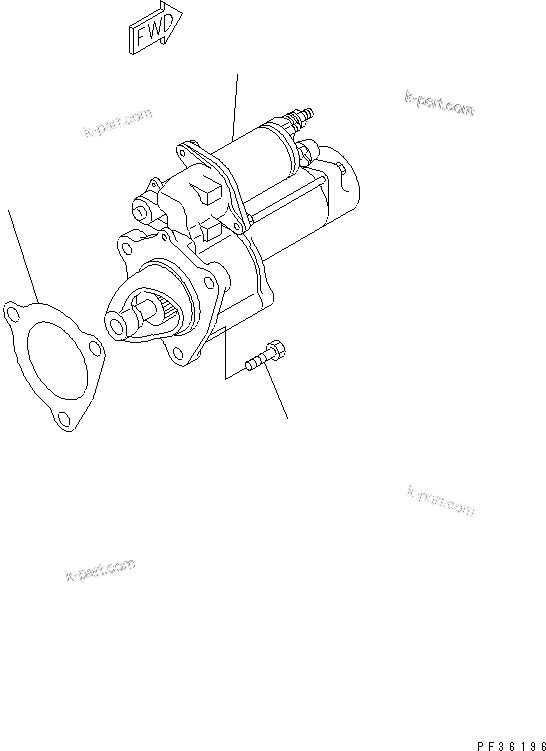 Komatsu parts book diagram for SA6D108-1A-7 S/N 10001-UP: STARTING MOTOR MOUNTING (11KW)(#10058-)