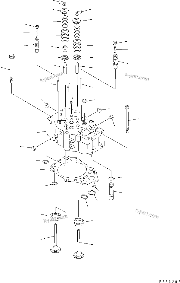 Komatsu parts book diagram for SA6D140-1FF-G S/N 10001-UP: CYLINDER HEAD(#20150-)