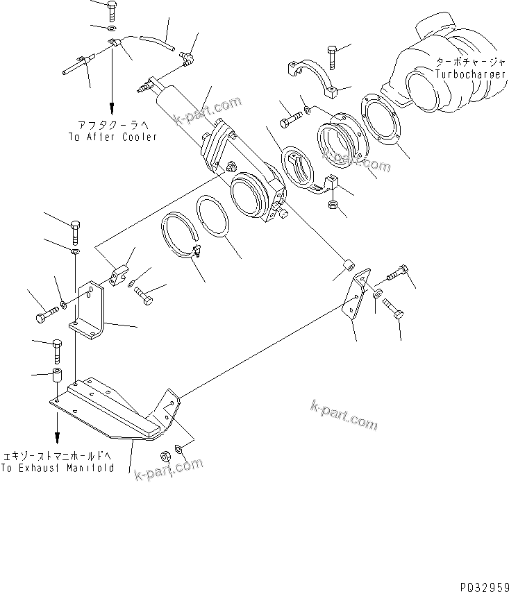Komatsu parts book diagram for SA6D140-1FF-G S/N 10001-UP: EXHAUST BRAKE(#20232-20625)