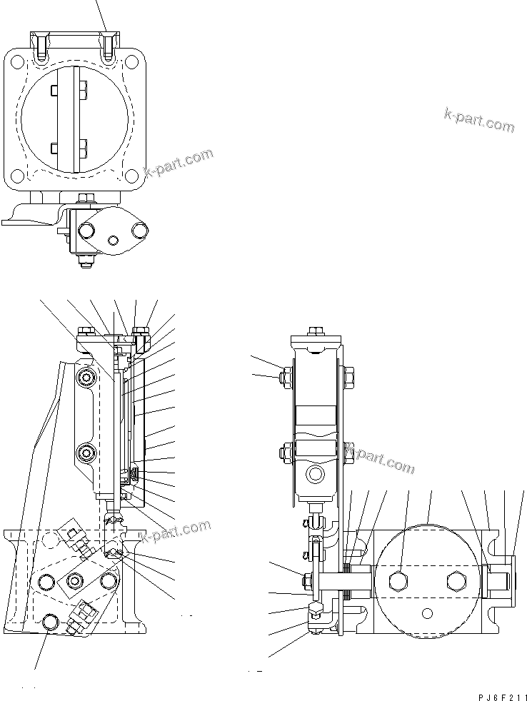 Komatsu parts book diagram for SA6D140-1FF-G S/N 10001-UP: EXHAUST BRAKE (INNER PARTS)(#30345-)