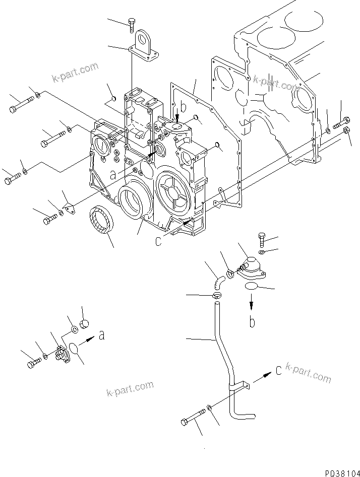Komatsu parts book diagram for SA6D140-1FF-G S/N 10001-UP: FRONT COVER(#17983-)