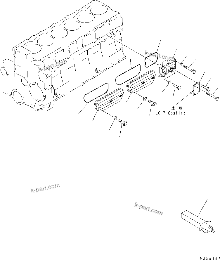 Komatsu parts book diagram for SA6D140-1FF-G S/N 10001-UP: CAMFOLLOWER COVER(#17983-)