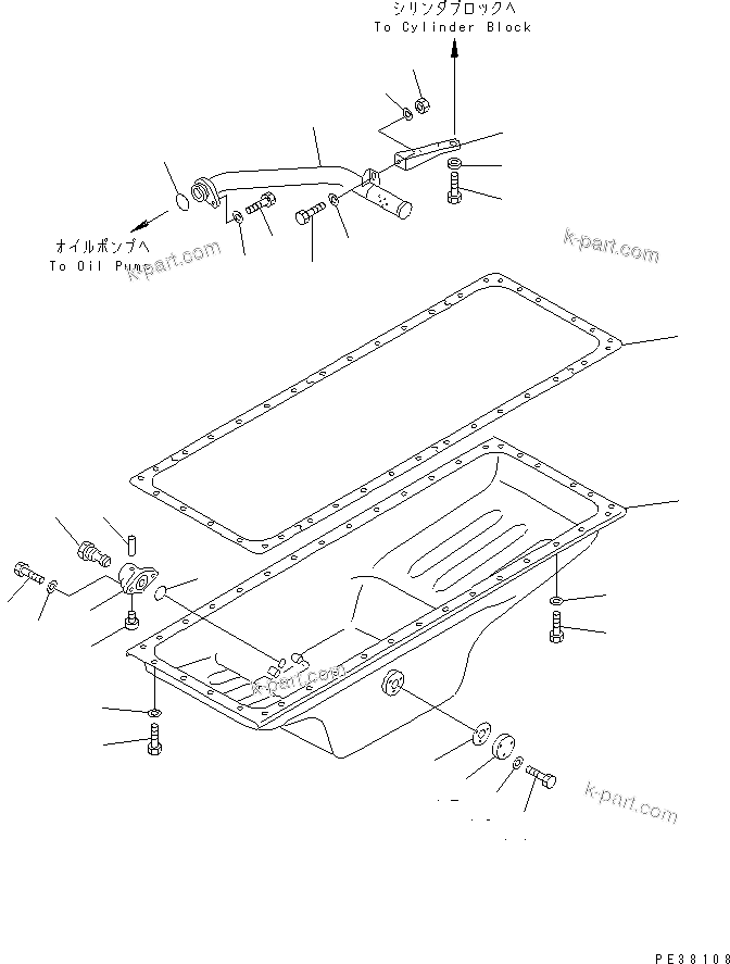 Komatsu parts book diagram for SA6D140-1FF-G S/N 10001-UP: OIL PAN AND SUCTION TUBE (WITHOUT OIL LEVEL SENSOR)(#17983-)