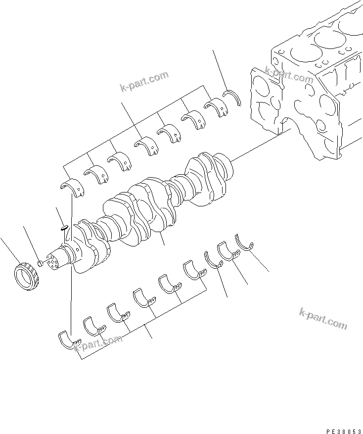 Komatsu parts book diagram for SA6D140-1FF-G S/N 10001-UP: CRANKSHAFT(#12585-)