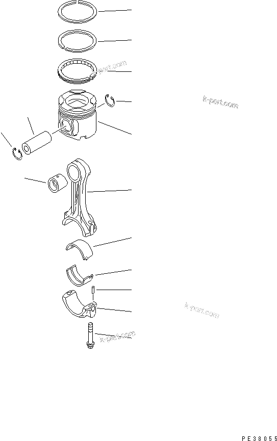 Komatsu parts book diagram for SA6D140-1FF-G S/N 10001-UP: PISTON(#17983-)