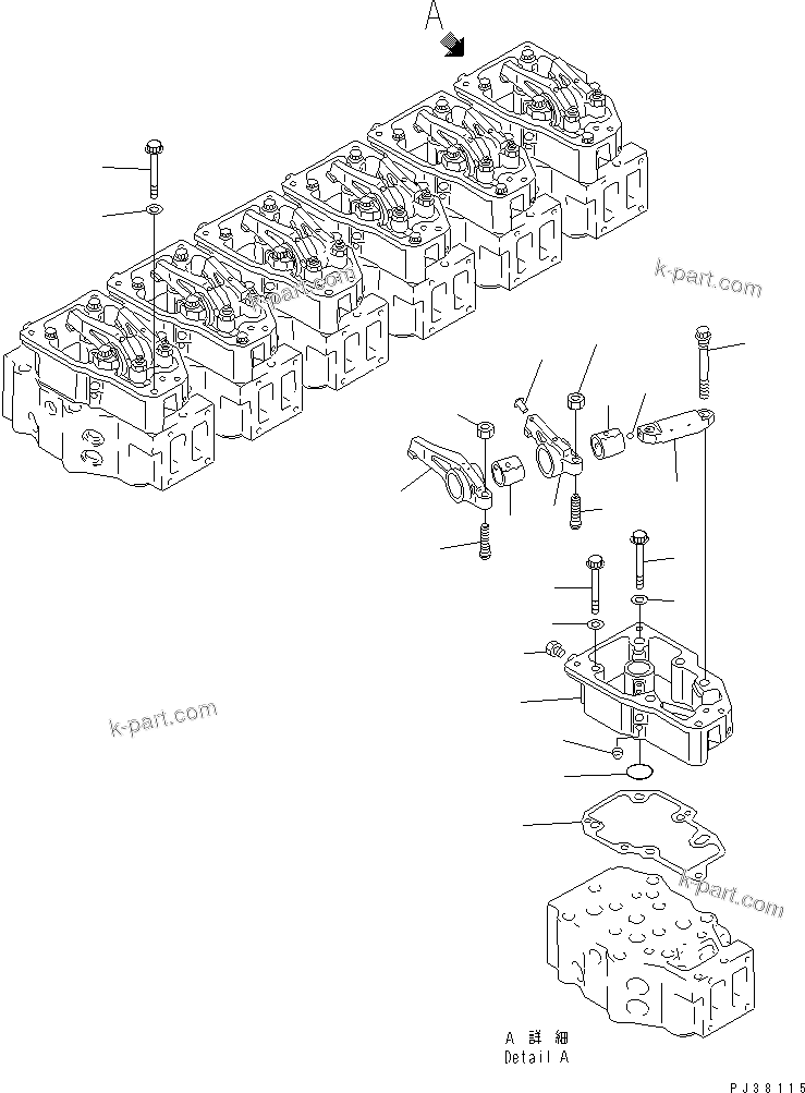 Komatsu parts book diagram for SA6D140-1FF-G S/N 10001-UP: ROCKER ARM(#17983-19907)