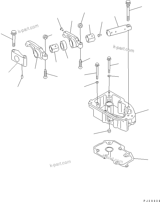 Komatsu parts book diagram for SA6D140-1FF-G S/N 10001-UP: ROCKER ARM(#19908-)