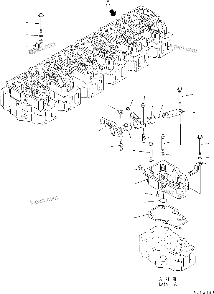 Komatsu parts book diagram for SA6D140-1FF-G S/N 10001-UP: ROCKER ARM (FOR ELECTRICAL GOVERNOR)(#17983-19907)