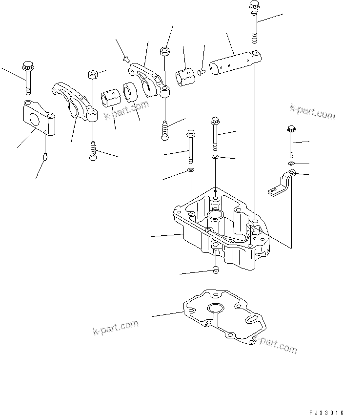 Komatsu parts book diagram for SA6D140-1FF-G S/N 10001-UP: ROCKER ARM (FOR ELECTRICAL GOVERNOR)(#19908-)