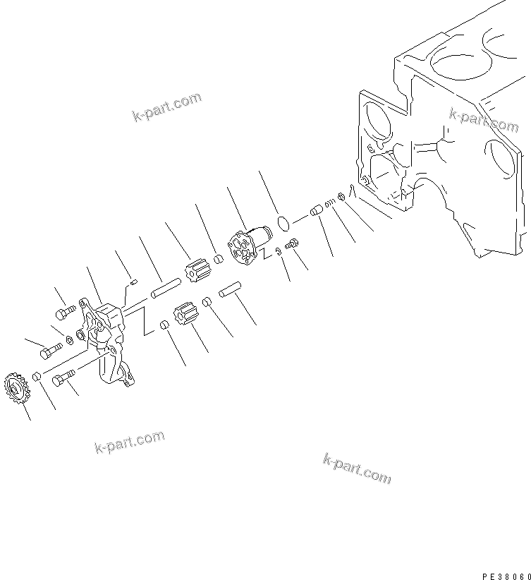 Komatsu parts book diagram for SA6D140-1FF-G S/N 10001-UP: OIL PUMP(#17983-35114)