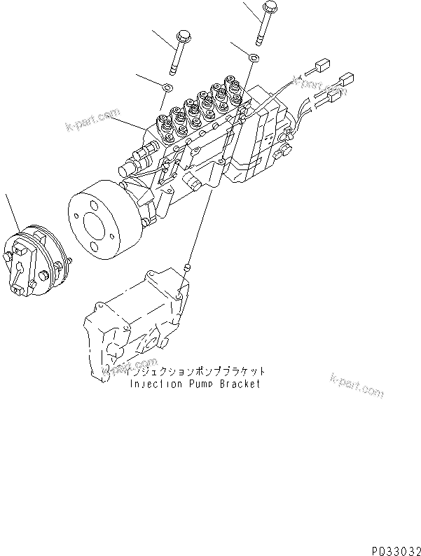 Komatsu parts book diagram for SA6D140-1FF-G S/N 10001-UP: FUEL INJECTION PUMP MOUNTING (FOR ELECTRICAL GOVERNOR)(#17983-)