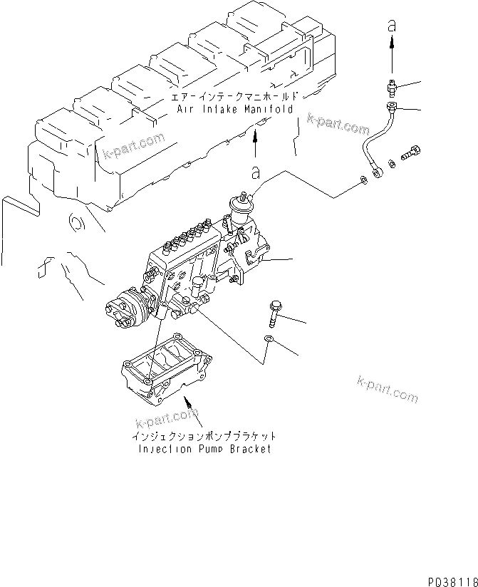 Komatsu parts book diagram for SA6D140-1FF-G S/N 10001-UP: FUEL INJECTION PUMP MOUNTING(#17983-)