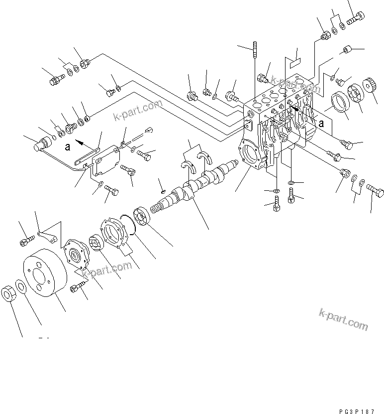 Komatsu parts book diagram for SA6D140-1FF-G S/N 10001-UP: FUEL INJECTION PUMP (PUMP) (1/2) (FOR ELECTRICAL GOVERNOR) (INNER PARTS)(#17983-)