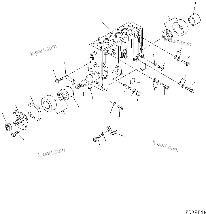 Komatsu parts book diagram for SA6D140-1FF-G S/N 10001-UP: FUEL INJECTION PUMP (PUMP) (1/2) (INNER PARTS)(#17983-)