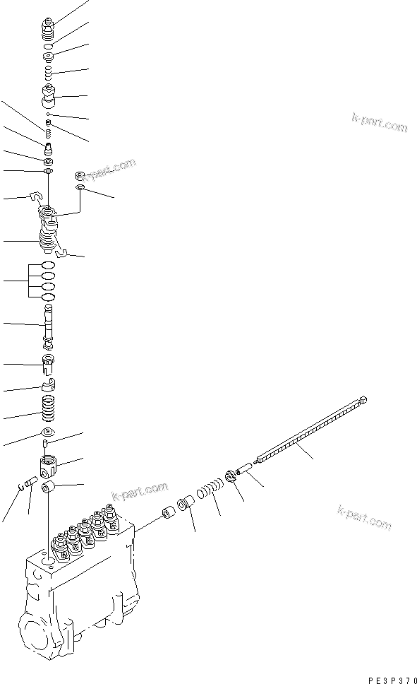 Komatsu parts book diagram for SA6D140-1FF-G S/N 10001-UP: FUEL INJECTION PUMP (PUMP) (2/2) (FOR ELECTRICAL GOVERNOR) (INNER PARTS)(#17983-)
