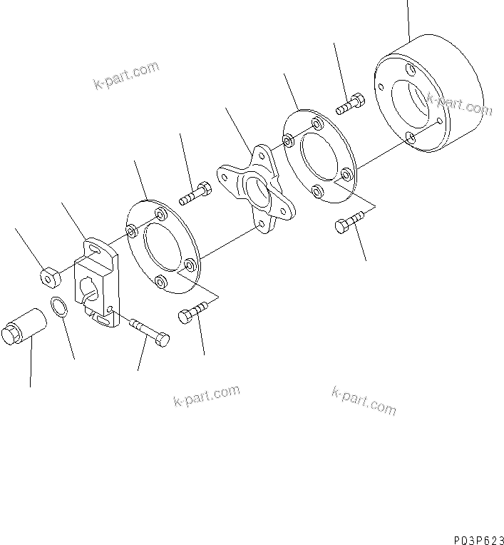 Komatsu parts book diagram for SA6D140-1FF-G S/N 10001-UP: FUEL INJECTION PUMP (COUPLING) (INNER PARTS)(#17983-)