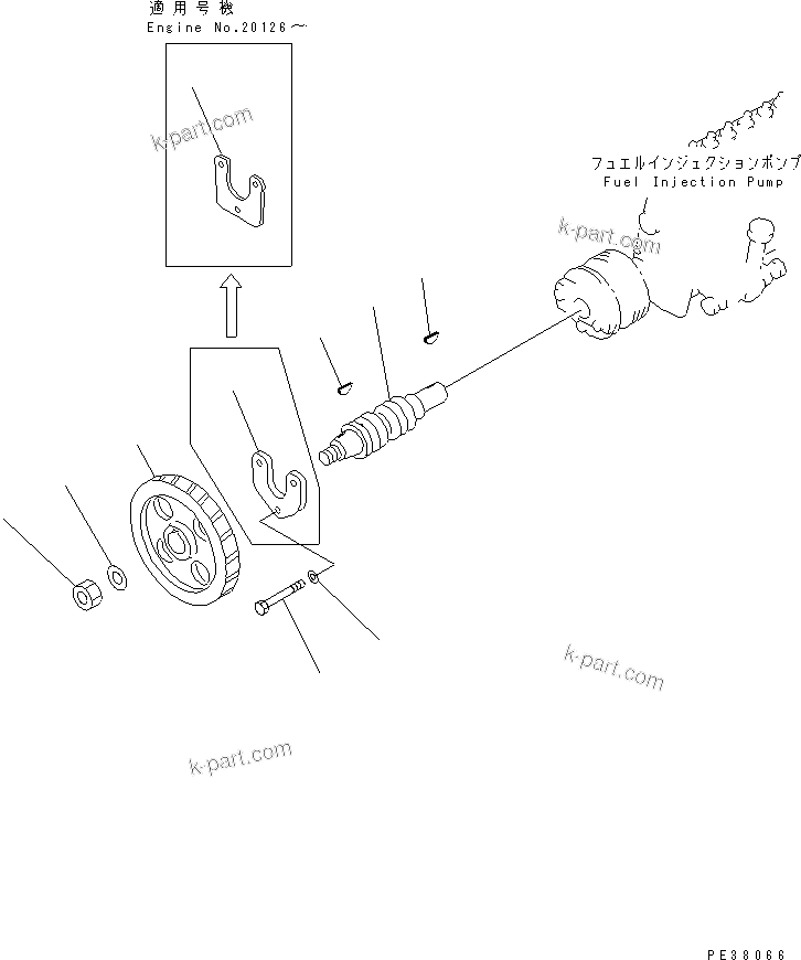 Komatsu parts book diagram for SA6D140-1FF-G S/N 10001-UP: FUEL INJECTION PUMP DRIVE(#17739-)