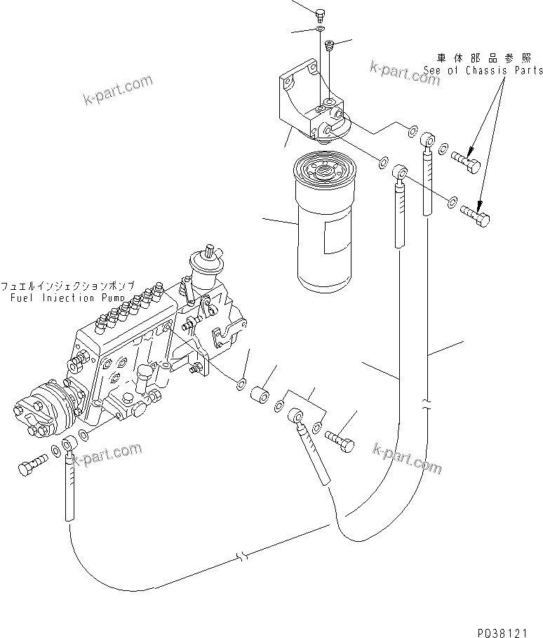 Komatsu parts book diagram for SA6D140-1FF-G S/N 10001-UP: FUEL FILTER(#17983-)