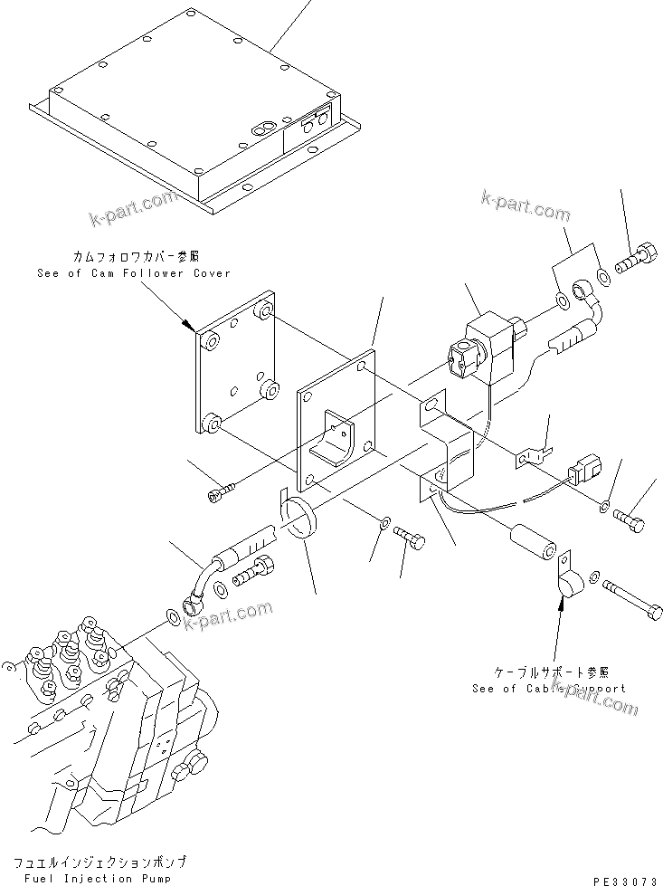 Komatsu parts book diagram for SA6D140-1FF-G S/N 10001-UP: FUEL CONTROL (FOR ELECTRICAL GOVERNOR)(#17983-)