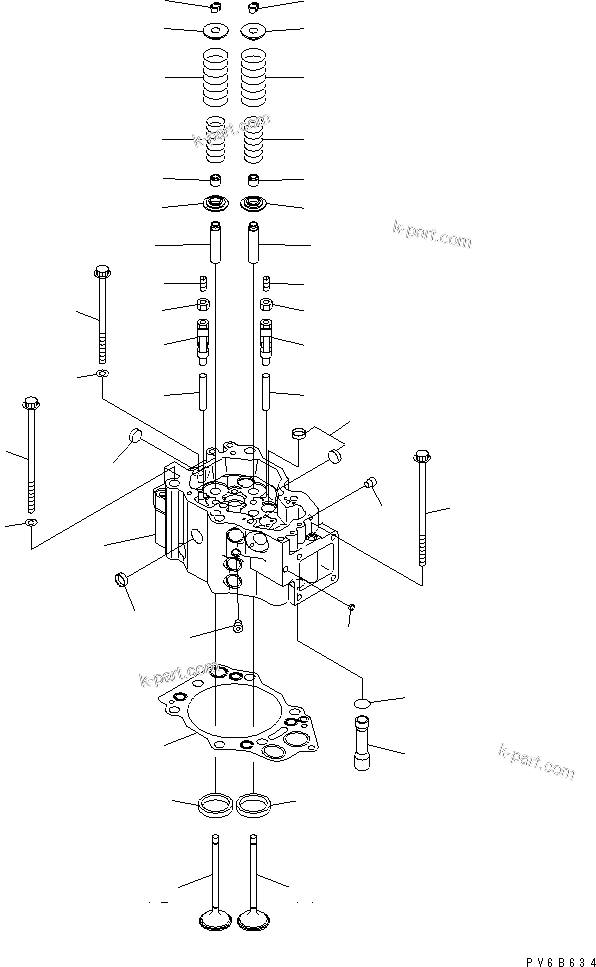 Komatsu parts book diagram for SA6D140E-3E-7 S/N 110001-UP: CYLINDER HEAD(#110001-110149)