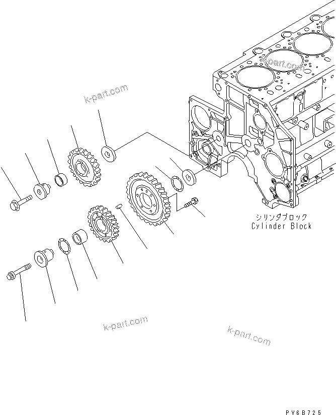 Komatsu parts book diagram for SA6D140E-3E-7 S/N 110001-UP: IDLER GEAR