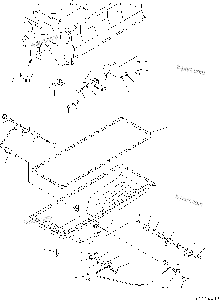 Komatsu parts book diagram for SA6D140E-3E-7 S/N 110001-UP: OIL PAN AND SUCTION TUBE (COLD TERRAN SPEC.)(#111288-)